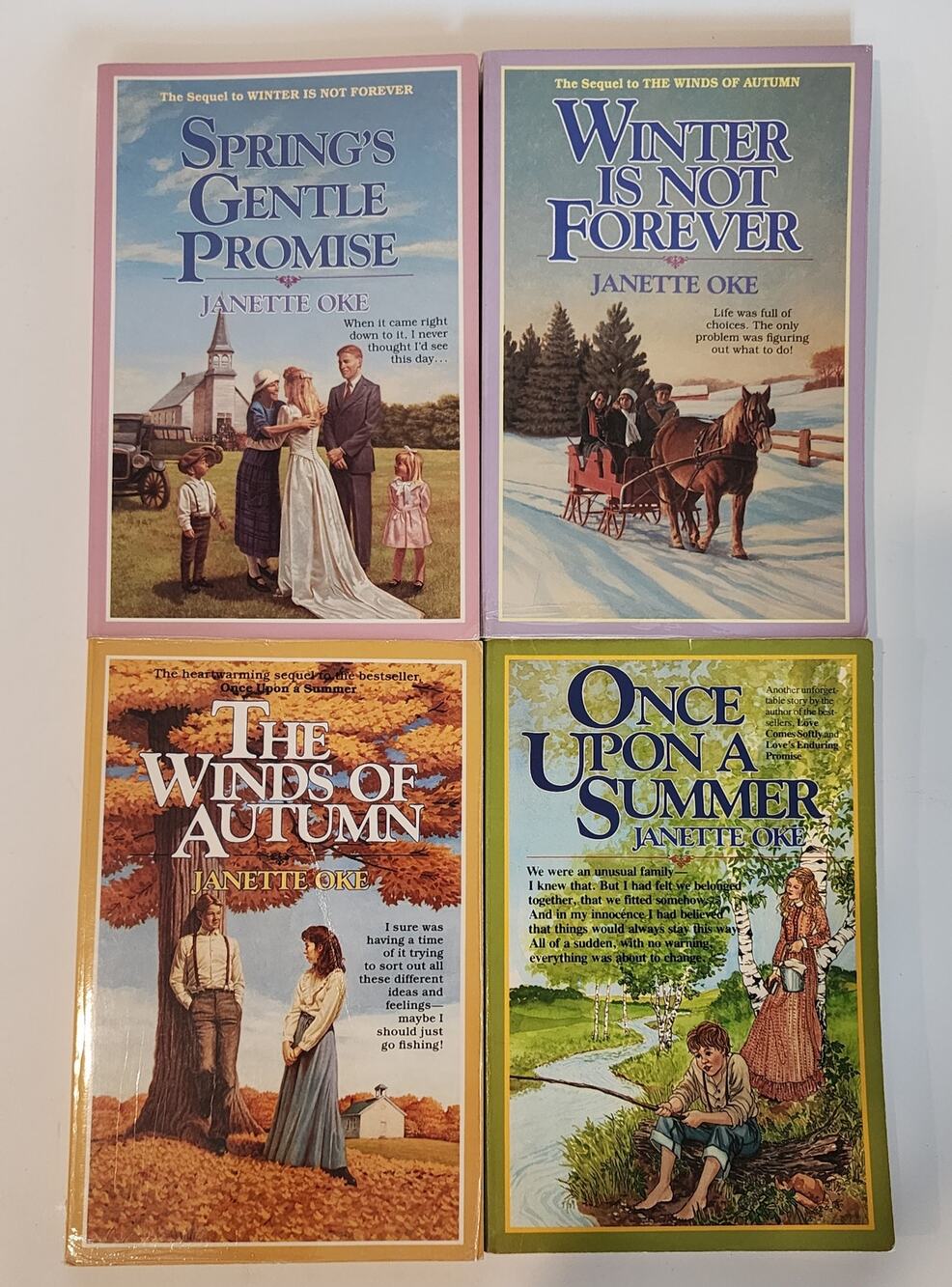 Janette Oke Seasons of the Heart Book Series Complete Set of 4 Softcover